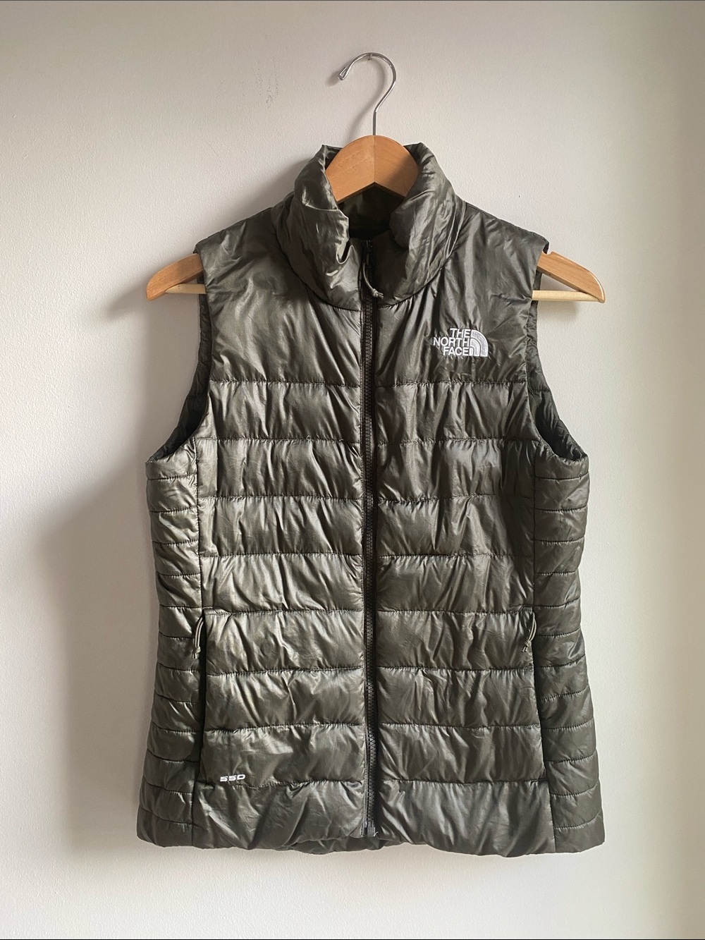 The North Face Women's Olive Green Quilted Down Vest